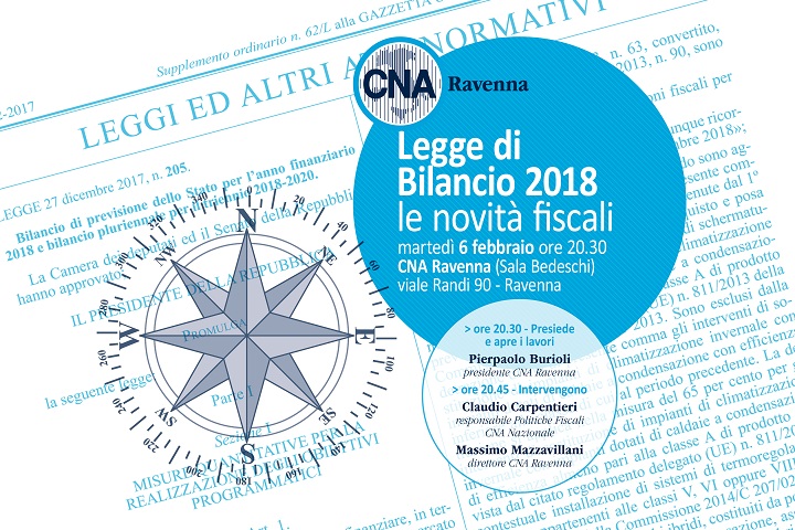 Legge di Bilancio 2018, le novità fiscali CNA di Ravenna