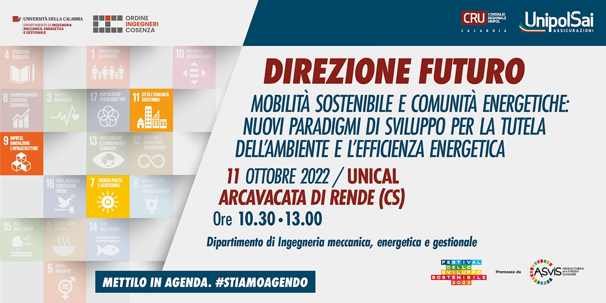 DIREZIONE FUTURO MOBILITÀ SOSTENIBILE E COMUNITÀ ENERGETICHE: NUOVI PARADIGMI DI SVILUPPO PER LA TUTELA DELL'AMBIENTE E L'EFFICIENZA ENERGETICA