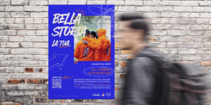 foto che raffigura il manifesto della campagna "Bando Unipolid Bella Storia. La tua."